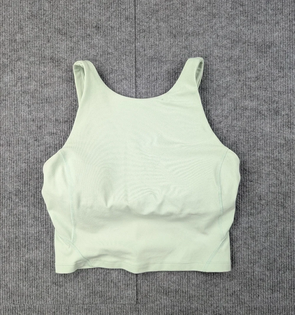 Lululemon Align Tank Womens 4 High Neck Lined Bra Mint Green Light Support Gym